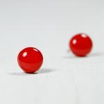 Ruby Red Stud Earrings - Ro..