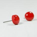 Ruby Red Stud Earrings - Ro..