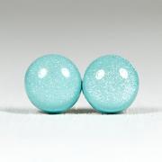 Tiffany Blue Shimmer Stud Earrings -Light Blue Small Post Stud Earrings - Polymer Clay and Resin Jewelry