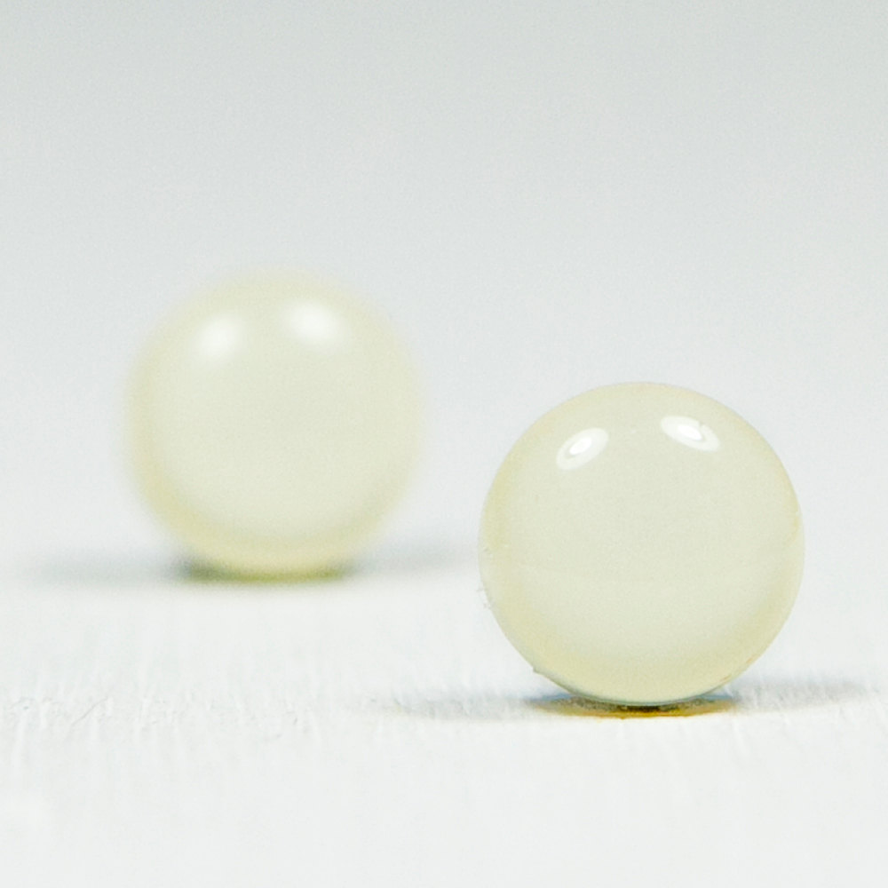 Soft White Stud Earrings - Medium Post Earrings - Handmade Polymer Clay Posts Studs Jewelry