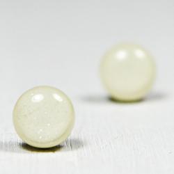 Soft White Stud Earrings - Medium Sized Post Earrings - Handmade Polymer Clay Post Studs
