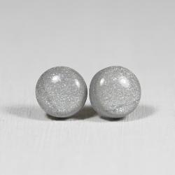 Silver Stud Earrings - Medium Post Earrings - Handmade Polymer Clay Posts Studs Jewelry 