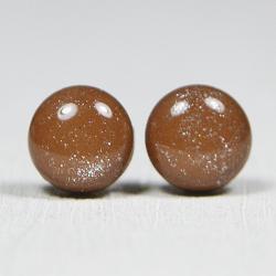 Raw Sienna Sparkle Stud Earrings - Skin Tone Studs - Post Earrings - Handmade Polymer Clay Posts Jewelry