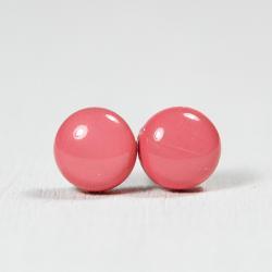 Blush Pink Stud Earrings - Medium Studs Earrings - Handmade Polymer Clay Posts Jewelry