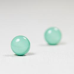 Cockatoo Green Stud Earrings - Polymer Clay Stud Earrings - Posts Earrings Jewellery - Handmade Polymer Clay Earrings Jewelry