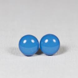 French Blue Stud Earrings -Light Blue Small Post Stud Earrings - Polymer Clay and Resin Jewelry