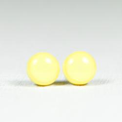 Lemonade Yellow Stud Earrings -Light Yellow Small Post Stud Earrings - Polymer Clay and Resin Jewelry