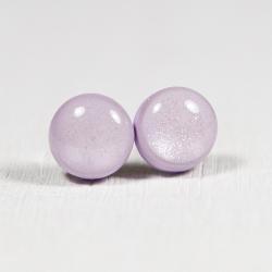 Lilac Sparkle Purple Studs Earrings - Polymer Clay Earrings - Small Posts Earring Jewellery