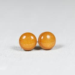 Copper Stud Earrings - Small Post Earrings - Polymer Clay and Resin Jewelry