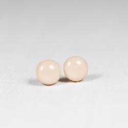 Beige Stud Earrings - Skin Tone Studs - Post Earrings - Handmade Polymer Clay Posts Jewelry