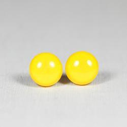 Lemon Stud Earrings - Yellow Small Post Earrings - Polymer Clay and Resin Jewelry